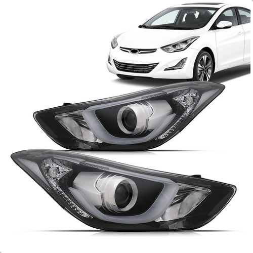 Par Farol Elantra 2014 2015 2016  Eletrico Com Motor Com Led