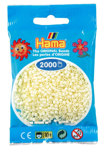 Hama Beads Mini Perler 2000 Unidades Color Crema Pixel Art
