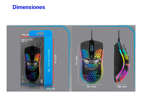 Mouse Usb Led 1600 Dpi - Enkore Geox Rosado