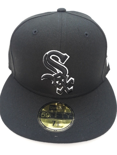 Gorra White Sox Negra Letra Delineada Blanca 59fifty New Era