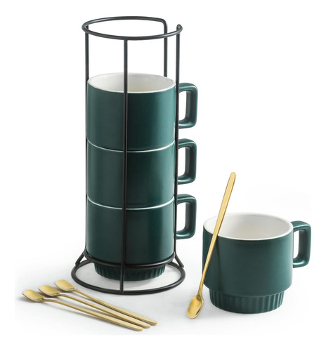 Juego De Tazas De Café Miamolo Con Estante Tazas De Café Api