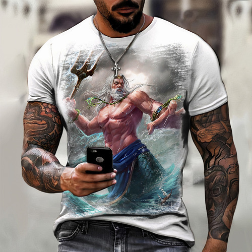 Camisa Camiseta Poseidon Deus Grego Mar Ref 01