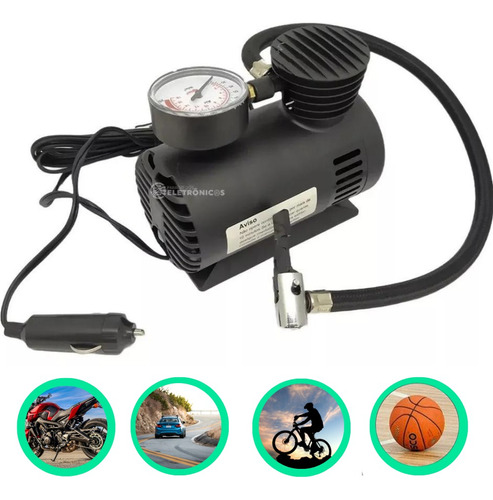 Mini Compressor Ar Automotivo 12v 250 Psi De Alta Qualidade