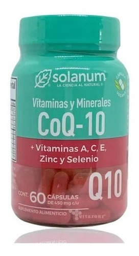 Solanum Vitaminas Y Minerales Coq-10 60caps De 450mg Sin sabor