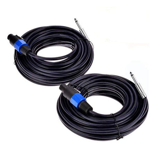 Paquete De 2 Cables Speakon De 50 Pies Para Altavoz Macho De