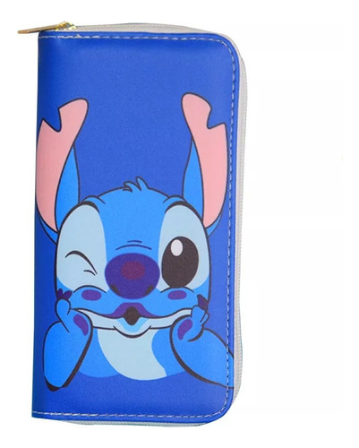 Stitch Cartera Larga Con Diseño De Dibujos Animados, Ranura