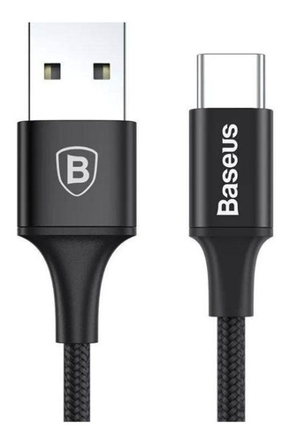 Cabo Usb Tipo C Baseus Reforçado 1 M Carregamento Turbo 3a