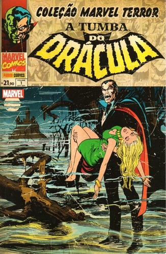 Coleção Marvel Terror - A Tumba Do Drácula N° 01 - 164 Páginas Em Português - Editora Panini Comics - Formato 17 X 26 - Capa Mole - 2014 - Bonellihq 1 Cx26 Abr23