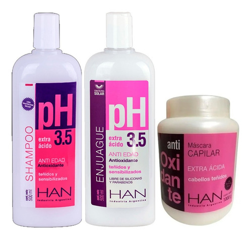 Han Shampoo + Acondicionador + Mascara Extra Acida 1000 Ml