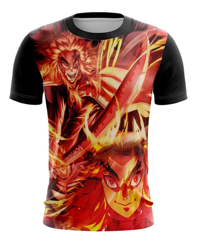 Playera Sublimada Talla Extra Kyojuro Rengoku Demon Slayer