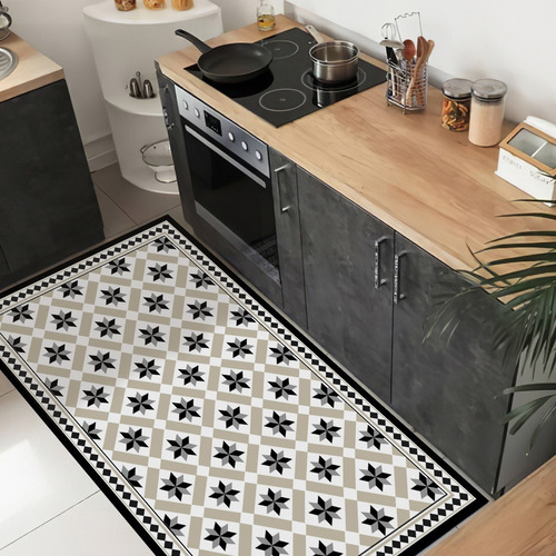 Alfombra Moderna Vinílica Cocina Decorativa 80x50 Lavable