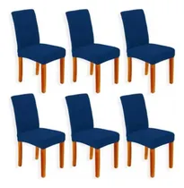 Comprar Funda para silla DECOFUNDAS Paris color azul de 60cm de largo con respaldo de 45cm x 55cm con asiento de 45cm x 45cm - pack x 6 unidades