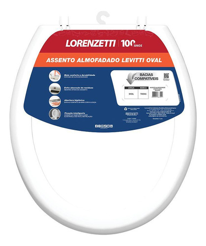 Assento Privada Almofadado Tampa Sanitario Lorenzetti Branco