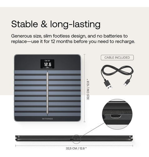 Peso De Baño Bascula Personal Wifi 180kg Withings Body Cardi