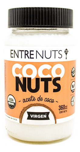 Aceite De Coco Virgen Entrenuts Sin Tacc Vegano Kosher 360cc