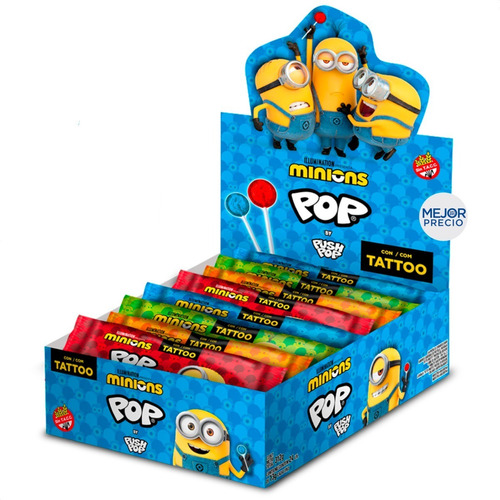 Chupetin Minions Pop Tattoo Push Pop Sin Tacc - Mejor Precio