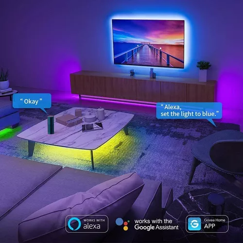  Govee Retroiluminación LED para TV, tira de luces LED de 10  pies para TV, funciona con Alexa, Google Assistant y aplicación,  sincronización de música, 16 millones de colores RGB de bricolaje, 