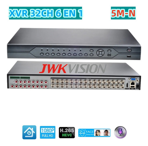 Dvr 32 Ch 5m-n Audio Coaxial H.265 6 En 1 Jwk-xm-8232-5n Jwk