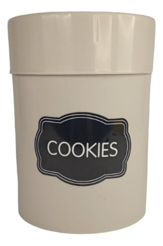 Tarro Cookies Galletitas De Plastico 4.5 L Contenedor Color Beige