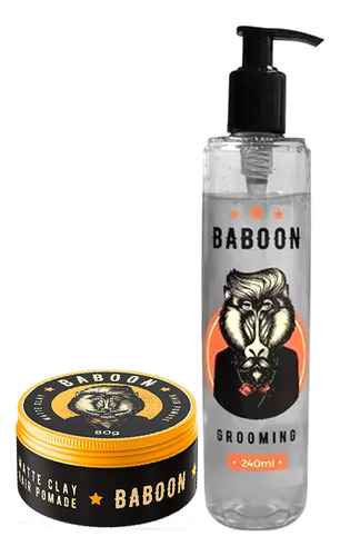Kit Baboon Pomada Matte Clay + Grooming Cabelo