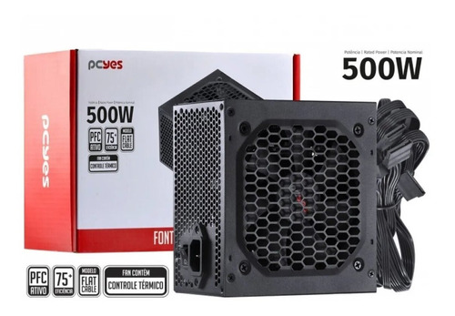 Fonte Atx 500w Real Pcyes Spark 75+ Pxsp500wpt Pfc Ativo