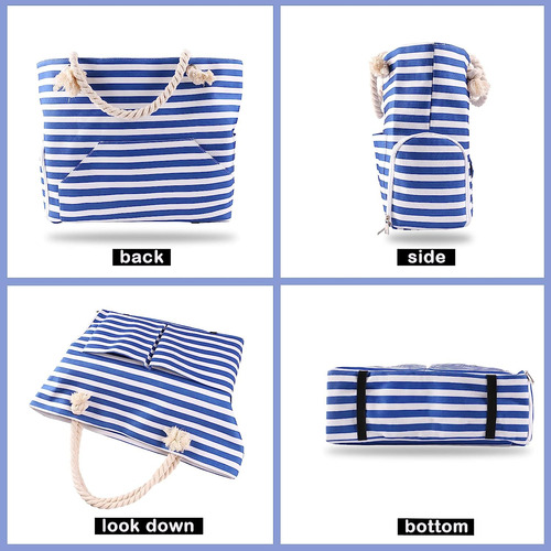 Bolso De Playa Extragrande, Diseño 2022, Con Múltiples Bolsi