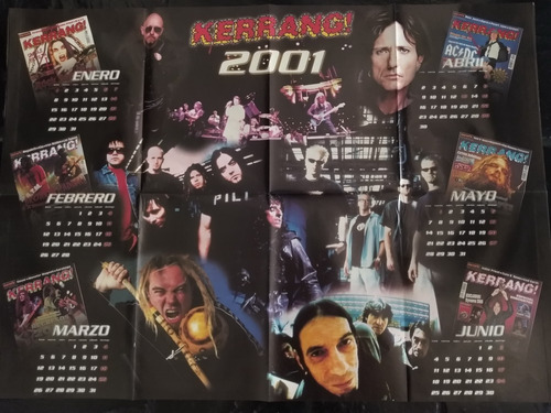 (s058) Poster Rock Metal Calendario Kerrang 2001 * 80 X 58