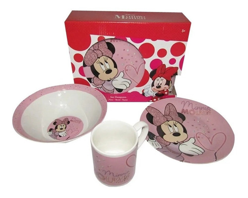 Set De Loza 3 Piezas Infantil Minnie Disney Niña Elun Store