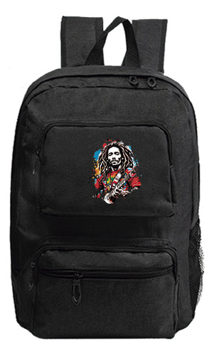 Mochila Negra Au6  Bob Marley Cz618