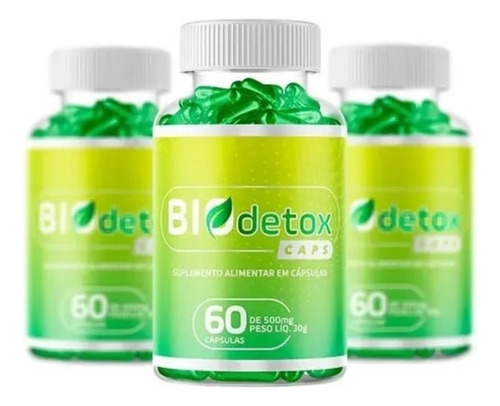 Suplemento Em Cápsula Bio Detox Espirulina Alimentar Espirulina Sabor Neutro Em Pote De 50ml 60 Un Pacote X 3 U
