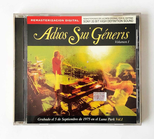 Sui Géneris - Adiós Sui Géneris Vol.1 (cd) Nuevo No Sellado