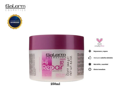 Salerm Cosmetics Mascarilla Hi Repair 250ml, Crema Tratamien