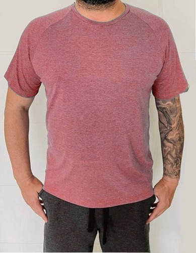 Imagem 1 de 2 de Camiseta Slim Dryfit Mescla Vermelha Allwinners