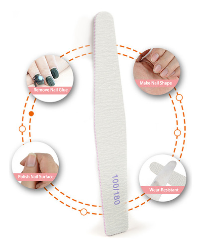 Kit Profesional De Limas Y Pulidores De Uñas De Grano 100/18