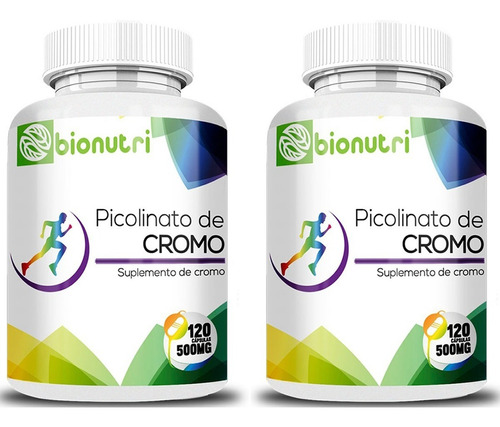 Kit 2 Picolinato De Cromo 120 Cápsulas - Bionutri Sabor Sem Sabor
