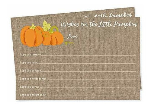 Pumpkin Wish For Baby Cards Little Baby Shower Wishes Burlap