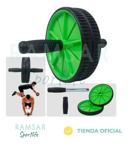 Rueda Rodillo Abdominal Lumbar Ab Wheel Doble Rueda +tapete