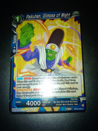 Paikuhan, Glimpse Of Might Z Legends Carta Dragon Ball