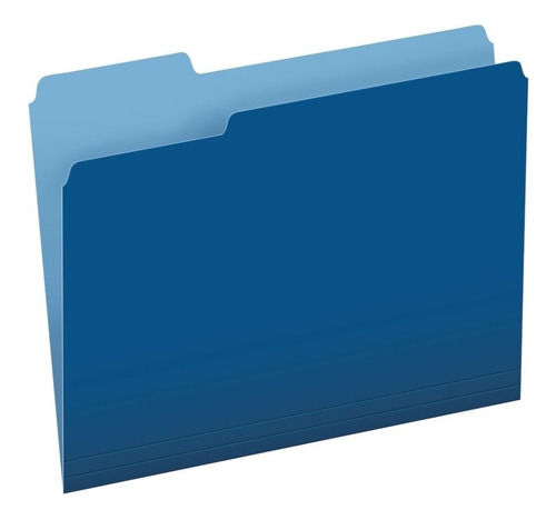 Folder De Color Azul Carta Caja Con 50 Piezas