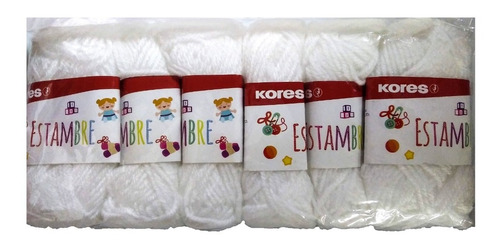 Estambre Blanco Kores 12 Gr. Bolsa De 6 Unidades