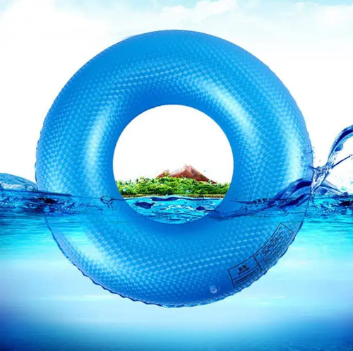Boia Inflável Circular Neon Estilo E Diversão Cor Azul