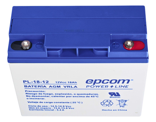Batería Recargable Multiusos Epcom Agm / Vrla 12 V 18 Ah