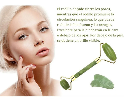 Rodillo Masajeador Facial Cara Anti Estress Arrugas Jade Ax®
