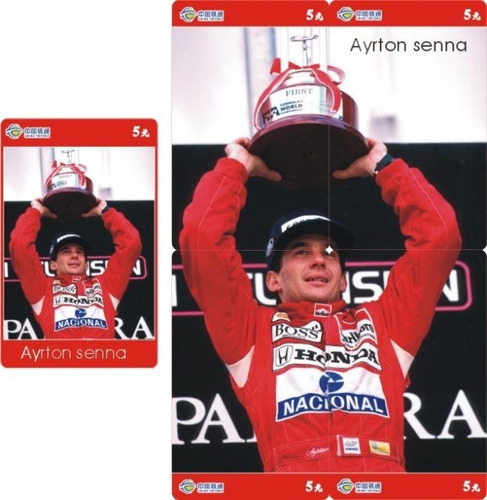 Cartao Telefonico Puzzle 01 Ayrton Senna 5 Cards Importados 