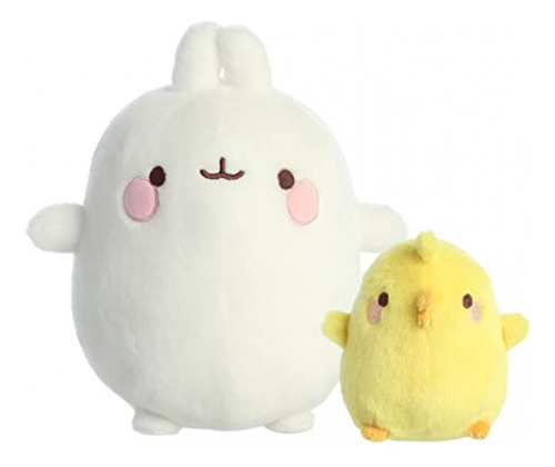 Aurora Molang Juego De 2 Peluches - 10  Molang Y 4.5  Piu Pi