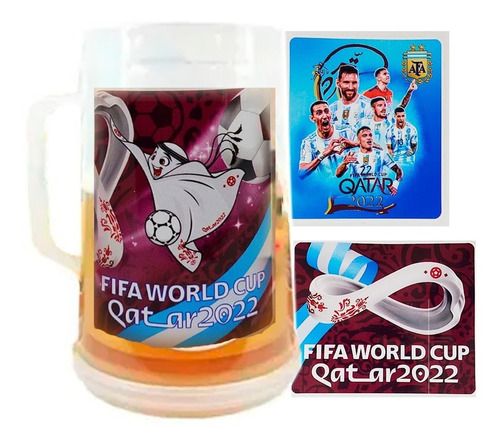 Vaso Chopp Cervecero Mundial Futbol Qatar Gel Refrescante