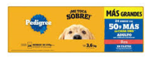 Alimento Húmedo Perro Pedigree Sabor Res 24 Sobres De 150 G