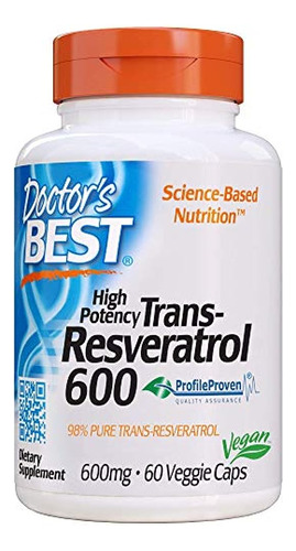 Doctor's Best Trans-resveratrol 600, Non-gmo, Vegan, Gluten 