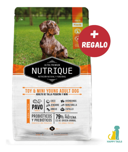 Nutrique Toy & Mini Young Adult Dog X 3 Kg - Happy Tails