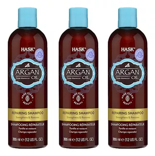 Pack X3 Hask Argan Oil Repairing Shampoo 355 Ml